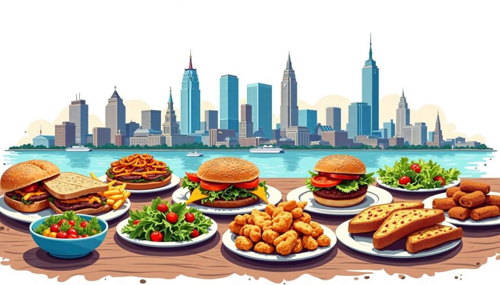A vibrant spread of diverse lunch options